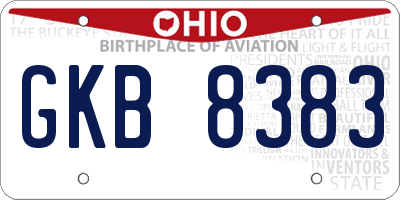OH license plate GKB8383