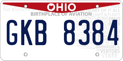 OH license plate GKB8384