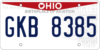 OH license plate GKB8385