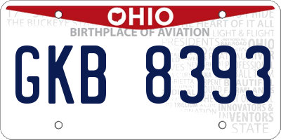 OH license plate GKB8393
