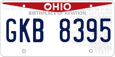 OH license plate GKB8395