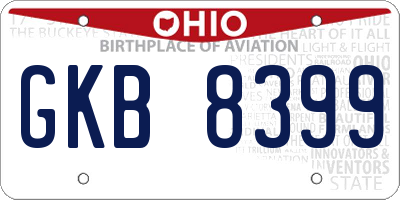 OH license plate GKB8399