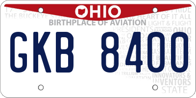 OH license plate GKB8400