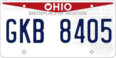 OH license plate GKB8405