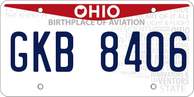 OH license plate GKB8406