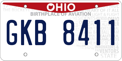 OH license plate GKB8411