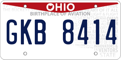 OH license plate GKB8414