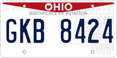 OH license plate GKB8424