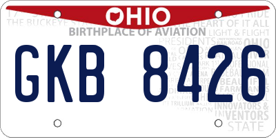 OH license plate GKB8426