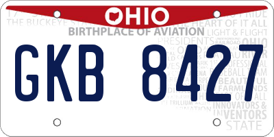 OH license plate GKB8427