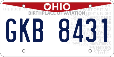 OH license plate GKB8431