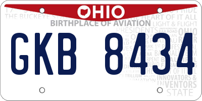 OH license plate GKB8434