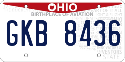 OH license plate GKB8436