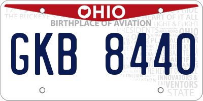 OH license plate GKB8440