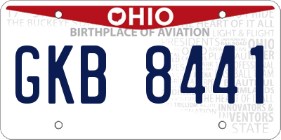 OH license plate GKB8441
