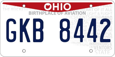 OH license plate GKB8442