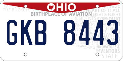 OH license plate GKB8443