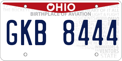 OH license plate GKB8444