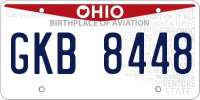 OH license plate GKB8448