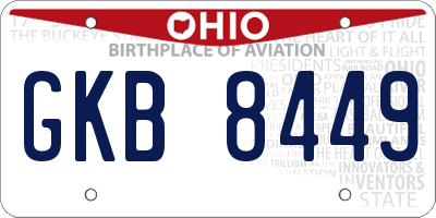 OH license plate GKB8449