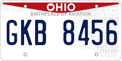 OH license plate GKB8456