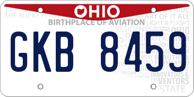 OH license plate GKB8459