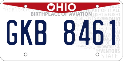 OH license plate GKB8461