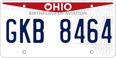 OH license plate GKB8464
