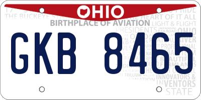OH license plate GKB8465