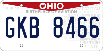 OH license plate GKB8466