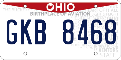 OH license plate GKB8468