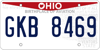 OH license plate GKB8469