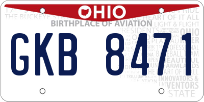 OH license plate GKB8471
