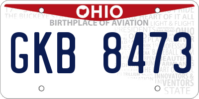 OH license plate GKB8473