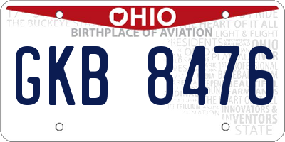 OH license plate GKB8476