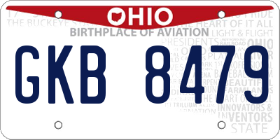 OH license plate GKB8479