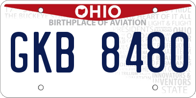 OH license plate GKB8480