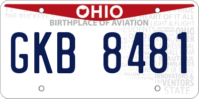 OH license plate GKB8481