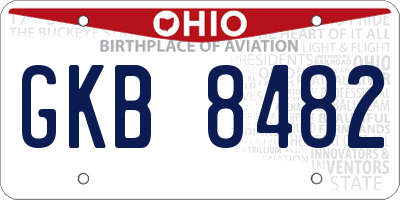 OH license plate GKB8482