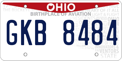 OH license plate GKB8484