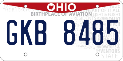 OH license plate GKB8485