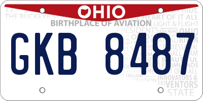 OH license plate GKB8487