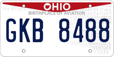 OH license plate GKB8488