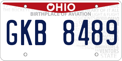 OH license plate GKB8489