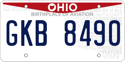 OH license plate GKB8490