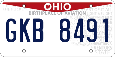 OH license plate GKB8491