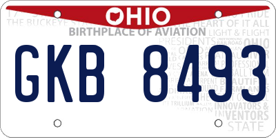 OH license plate GKB8493