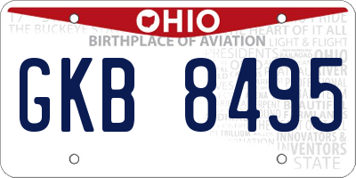 OH license plate GKB8495