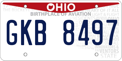 OH license plate GKB8497