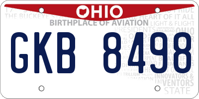 OH license plate GKB8498